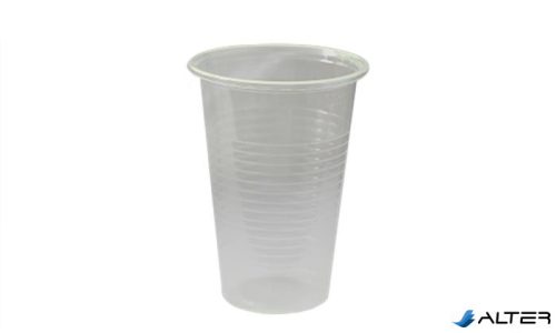 Műanyag pohár, 2,3 dl, 100 db, víztiszta
