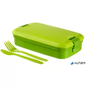   Ételtartó, evőeszközzel, CURVER "Lunch&Go", zöld
