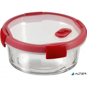  Ételtartó, kerek, üveg, 0,6 l, CURVER "Smart Cook", piros