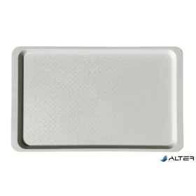 Tálca, szögletes, műanyag, fehér-mákos, 53x32,5 cm