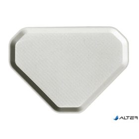   Önkiszolgáló tálca, háromszögletű, műanyag, éttermi, fehér-mákos, 47,5x34 cm