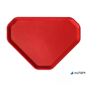   Önkiszolgáló tálca, háromszögletű, műanyag, éttermi, piros, 47,5x34 cm