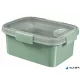 Ételtartó, szósztartóval, evőeszközzel, szögletes, műanyag, 1,2 l, CURVER "Smart Eco", világoszöld