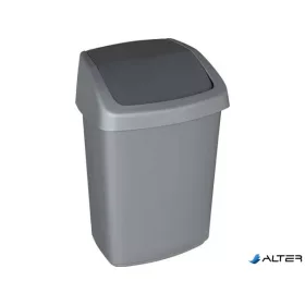   Billenős szemetes, 25 l, CURVER "Swing top", ezüst/grafit