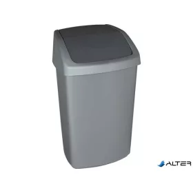   Billenős szemetes, 50 l, CURVER "Swing top", ezüst/grafit