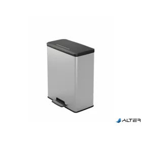   Pedálos szemetes, újrahasznosított műanyag, 65 l, CURVER "Deco bin", fekete/ezüst