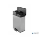 Pedálos szemetes, kivehető vödörrel, műanyag, 2x26 l, CURVER "Deco bin duo", fekete/ezüst