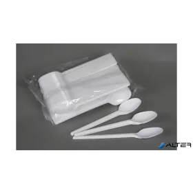   Evőkanál, műanyag, többször használatos, 17 cm, 50 db "Prima", fehér