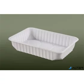   Ételtároló doboz, műanyag, szögletes, mikrózható, 500 ml, 50 db, "Varia", fehér