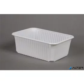   Ételtároló doboz, műanyag, szögletes, mikrózható, 1000 ml, 50 db, "Varia", fehér