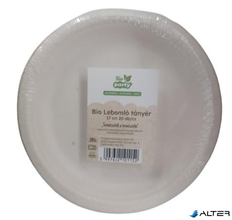 Tányér, PLA, lebomló, 17 cm, 20 db
