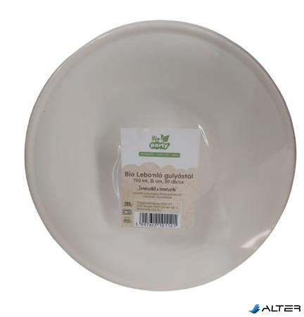 Gulyás tányér, PLA, lebomló, 710 ml, 21 cm, 20 db, fehér