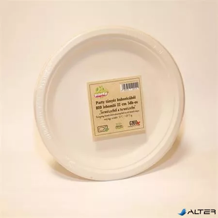 Tányér, PLA, lebomló, 22,8 cm, 50 db, "Party"