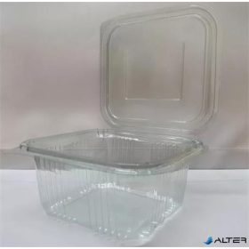   Ételtároló doboz, egybefedeles, műanyag, szögletes, 250 ml, 100 db, "Party", víztiszta