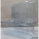 Ételtároló doboz, egybefedeles, újrahasznosított műanyag, szögletes, 1000 ml, 100 db, "Party", víztiszta