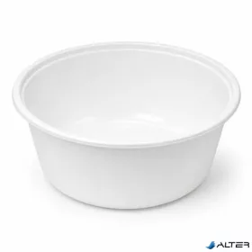   Műanyag leveses tányér, tetőzhető, 750 ml, 50 db, fehér