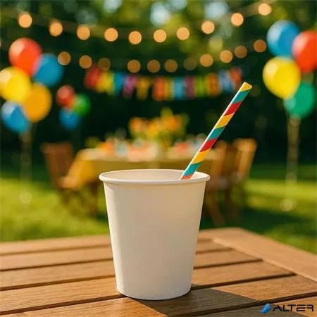 Papírpohár, 2,4 dl, 50 db, "Party", fehér