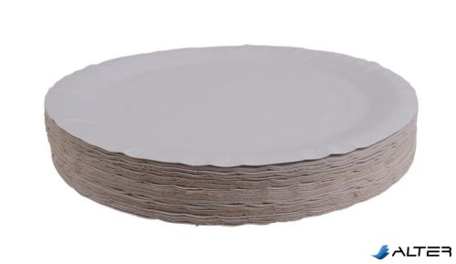 Papírtányér, kerek, 25 cm átmérő, VICTORIA FACILITY