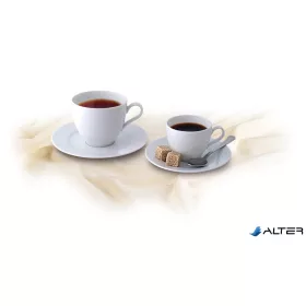   Kávéscsésze+alj,ROTBERG, fehér, 22cl, 6db-os szett, "Basic"