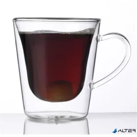   Kávés-teás bögre, duplafalú üveg, 29,5cl, 2db-os szett, "Thermo"