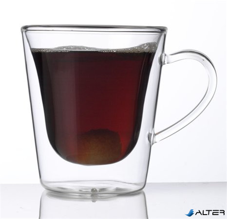 Kávés-teás bögre, duplafalú üveg, 29,5cl, 2db-os szett, "Thermo"