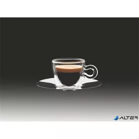   Espresszos csésze rozsdamentes aljjal, duplafalú, 6,5cl, 2db-os szett, "Thermo"