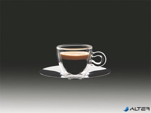 Espresszos csésze rozsdamentes aljjal, duplafalú, 6,5cl, 2db-os szett, "Thermo"