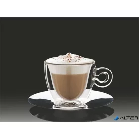   Cappuccinos csésze rozsdamentes aljjal, duplafalú, 2db-os szett, 16,5cl "Thermo"