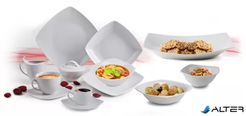 Lapostányér,ROTBERG, fehér, 25cm, 6db-os szett, "Quadrate"