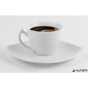   Kávéscsésze+alj,ROTBERG, fehér, 25cl, 6db-os szett, "Quadrate"