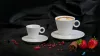Mokkáscsésze+alj, fehér, 7cl, 6db-os szett, 'CoffeeTime'