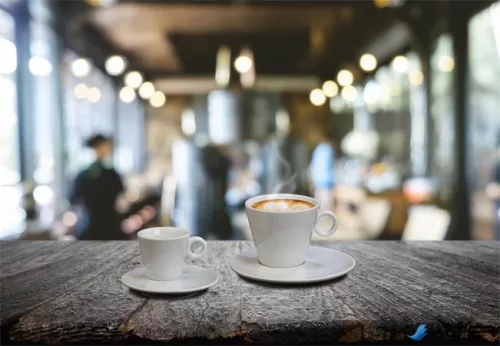 Mokkáscsésze+alj, fehér, 7cl, 6db-os szett, 'CoffeeTime'