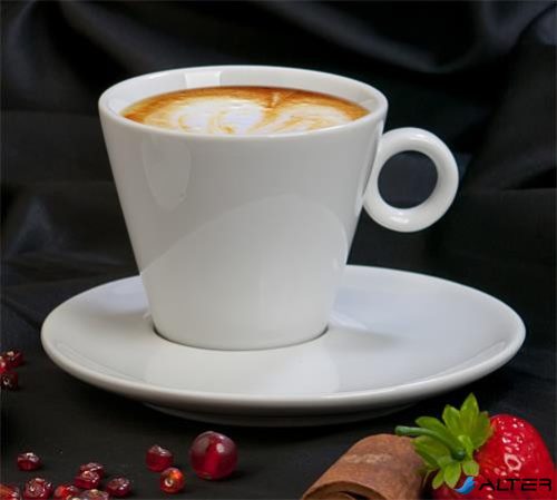 Kávéscsésze+alj, fehér, 22cl, 2db-os szett, "CoffeeTime"