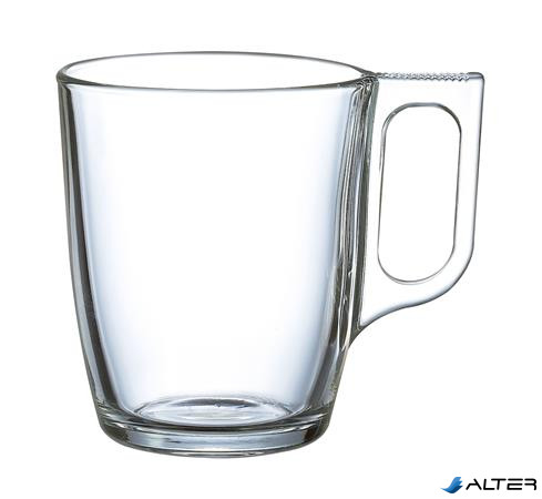 Üvegpohár, füllel, 6 db-os szett, 25cl, "CoffeeTime"