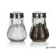 Asztali só-, borsszóró készlet, üveg és inox, 2 db, 7 cm "Mono"