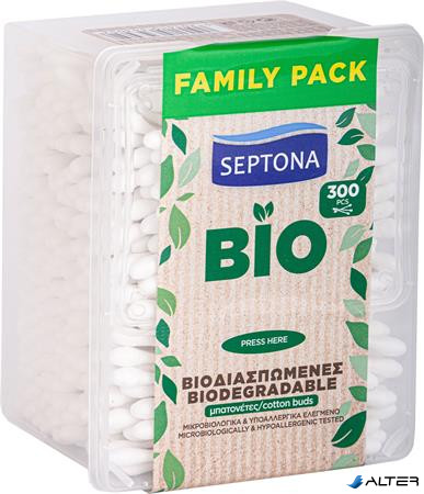 Fültisztító pálcika, biológiailag lebomló, 300 db, SEPTONA