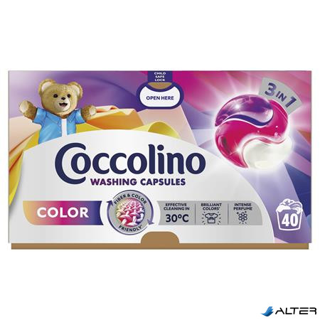 Mosókapszula, 40 db, COCCOLINO "3in1 Color"