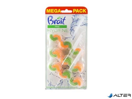 WC tisztító blokk, 2 fázisú, 3x45 g, "Brait Hygiene and fresh", fenyő
