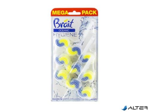 WC tisztító blokk, 2 fázisú, 3x45 g, "Brait Hygiene and fresh", óceán