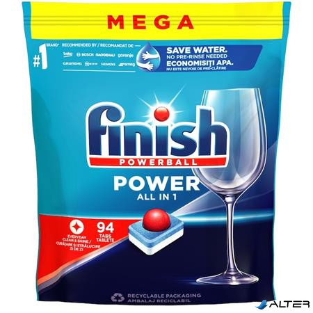 Mosogatógéptabletta, 94 db, FINISH, "Power All in One"