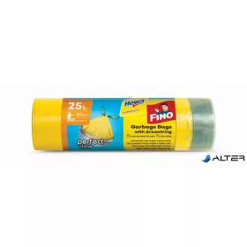   Szemeteszsák, önzáró szalagos, 25 l, 20 db, 50x55 cm, 12 µ, FINO "Perfect Close", sárga