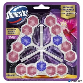   WC frissítő blokk, 3 db-os, DOMESTOS  "Aroma Lux", hibiszkusz