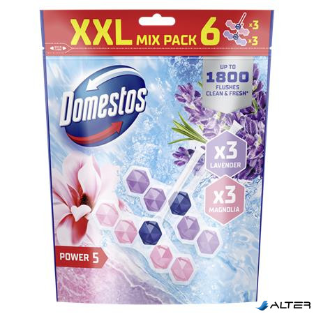 WC frissítő blokk, 6 db-os, DOMESTOS "Power 5", mangó és levendula