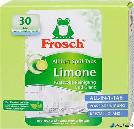 Mosogatógép tabletta, 30 db, FROSCH, zöldcitrom