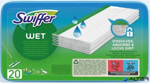 Nedves padlótörlő kendő, utántöltő, 20 db, SWIFFER "Sweeper", citrus illat