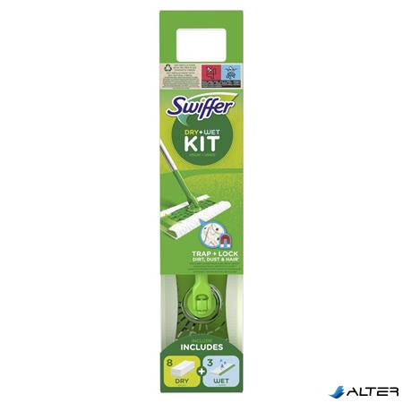 Kezdőkészlet, felmosó, nedves- és száraz utántöltővel, SWIFFER "Sweeper"