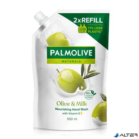 Folyékony szappan utántöltő, 0,5 l, PALMOLIVE Nourishing "Olive and milk"
