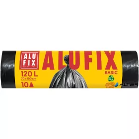   Szemeteszsák, 120 l, 10 db, 70x100 cm, 17 µ, ALUFIX "Economy", fekete