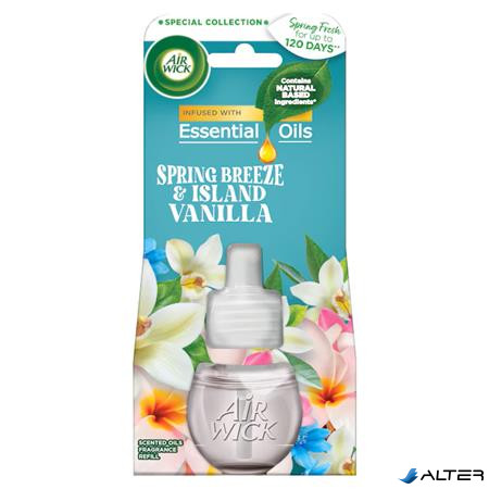 Illatosító készülék utántöltő, elektromos, 19 ml, AIR WICK "Life scents", tavaszi szellő és vanília