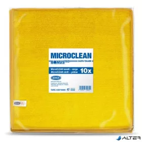   Törlőkendő, mikroszálas, univerzális, 10 db, 32x32 cm, BONUS 'MicroCLEAN', sárga